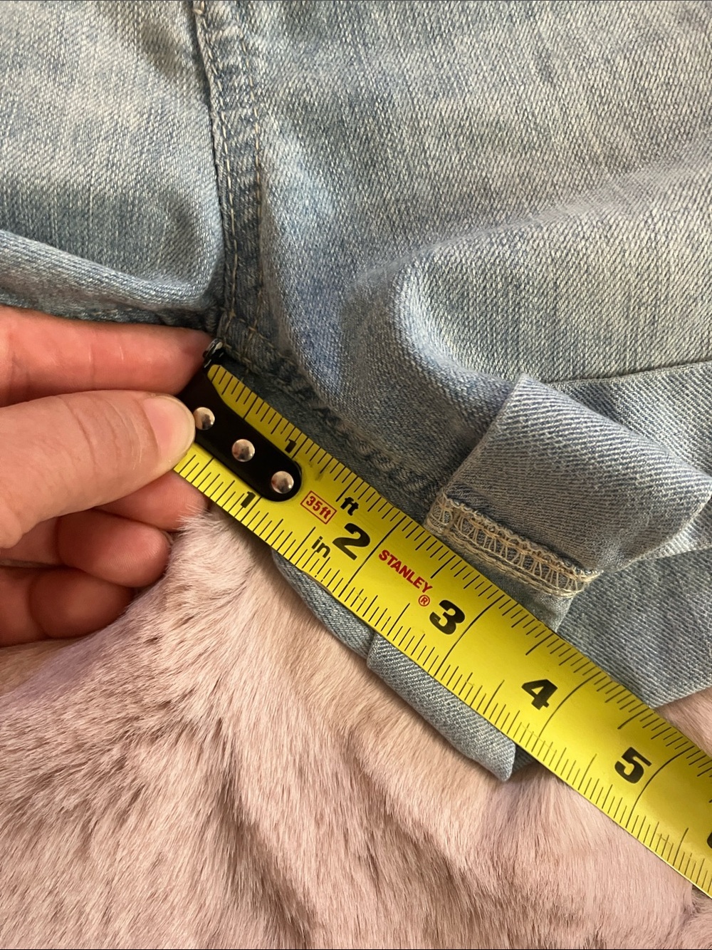 Y2k No Boundaries Light Blue Denim Cuffed Shorts with Embroidered Back Pockets - Picture 11 of 12